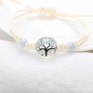 New Ceramic Beaded Bracelet Crystal Beaded Bracelet Glass Ball Dried Flower Bracelet Couple Girlfrie