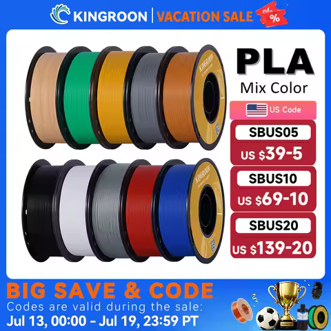 KINGROON PLA Filament 1.75mm 5/10KG pla Plastic For 3D Printer, Standard 1kg/roll 3D Printing Filame