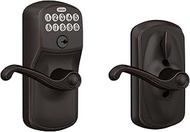 SCHLAGE FE595 PLY 716 FLA Plymouth Keypad Entry with Flex-Lock and Flair Style Levers, Aged Bronze