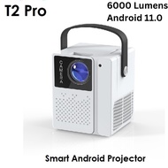 Smart Projector Android 11 RAM 2 ROM 16GB WiFi 5G Portable Android Projector 4K HD Electronic Focus 