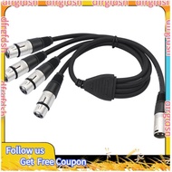【D&F】3 Pin XLR 1 Male to 4 Female Y Splitter Audio Cable,4 Way-1 XLR Single Input to Four Output Par