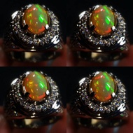 Original wello Opal kalimaya Men's Ring Stone HQ Crystalnatural