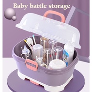 Baby Bottle Storage Organizer Dryer Large Bottle Storage Box Dust-proof Drying Rack Milk Powder Box