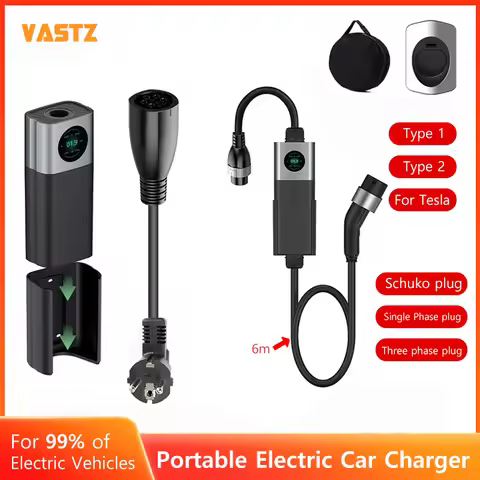 Home Ev Charger Wallbox 16A 32A 3.5KW 7kw 11KW 22KW 3Phase Type 1 Type 2 Car Fast Charging Plug To P