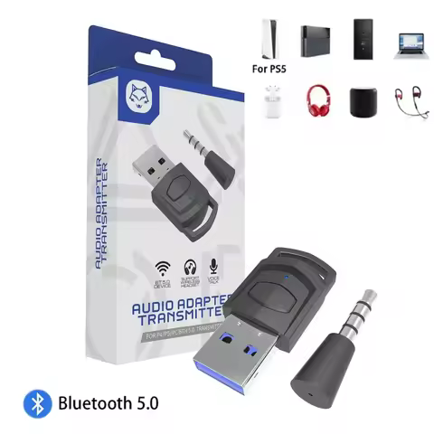 Wireless Headphone Adapter Receiver for Sony PS5/PS4 Game Console PC Gaming Headset Bluetooth 5.0 Au