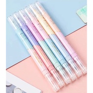 6 Keping/set Warna Gula-gula Pen Serlah Petua Dua Kawaii Penanda Manga Comel Diy Jurnal Set Penyerla