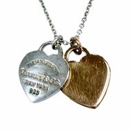 สภาพสวย☆ทิฟฟานี่ แอนด์ โค (TIFFANY & Co.) สร้อยคอ Return to Tiffany Double Heart Tag Pendant Mini AG