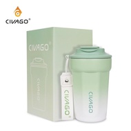 CIVAGO(13oz)กระบอกน้ำสแตนเลสพร้อมฝาปิด เคลือบเซรามิก แก้วสุญญากาศ รักษาความร้อนและเย็น