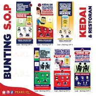 Banner SOP / Bunting SOP Covid-19 Premis Restoran Kedai Makan Dine In SOP Vaksin Vaccine Restaurant 