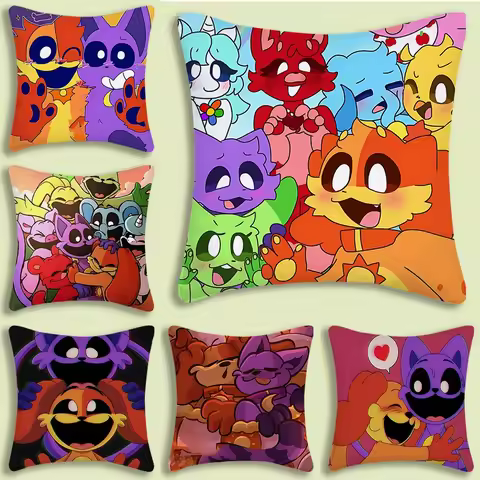 Smiling Critters CATNAP DOGDAY Pillow Covers Cartoon Sofa Decorative Home Double-sided Printing Shor