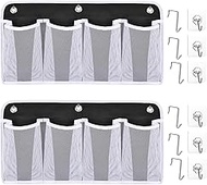 2 Pack RV Shoe Storage for Bedside - 4 Pocket Wall Mounted Entryway Shoes Rack, Bed Hanging Pocket O