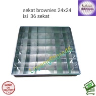 Brownie pan with 24x24x4 compartments, 36 holes, non-stick 24x24x4 square pan/