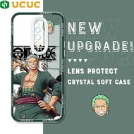 UCUC เคสสำหรับ OPPO Reno 4 4G Opporeno4 OPPO Reno 5 5G Opporeno5 OPPO Reno 5 F 5F Reno5f OPPO Reno 2 F 2F Reno2f การ์ตูนเคสมือถือฝา Luffy Zoro คริสตัล