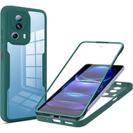 Case for Xiaomi 13 Lite (Not 13) with Screen Protector, Full Body Clear Soft TPU Rugged Bumper Case 