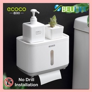 ECOCO Bathroom Wall Mounted Toilet Tissue Paper Roll Storage Box Holder Dispenser Kotak Tisu Tandas