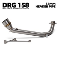 Motorcycle Exhaust Front Link Pipe 51mm Stainless Scooter Header Tube For SYM DRG BT DRG158