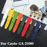 Modification Luxury Rubber Watch Band for Casio G-Shock GA2100 27mm Silicone Strap for AP Stainless Steel Butterfly Clasp Waterproof Bracelet for A pple watch Refit Kit