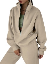 LTSCNRM Women Fleece Sweatsuits Two Piece Airport Outfits Half Zip Pullover Sweatshirt Jogging Pants