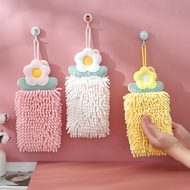 Hanging Flower Hand Towel Kitchen Towel Soft Hand Towel Super Absorbent Chenille Quick-drying Hangin