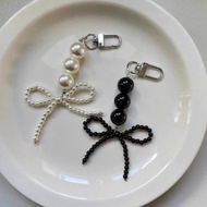 Korean Creative Beaded Bow Keychain Sweet Bag Pendant Accessories Anti-lost Mobile Phone Case Keycha