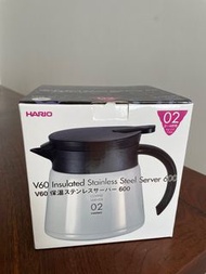 全新行貨 HARIO V60 白色不銹鋼真空保溫咖啡壺 600ml | Heat Insulated Stainless Steel Server - WHITE 600 ml 廠商