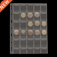 1 Sheet 30 Pockets Plastic Coin Holders Storage Collection