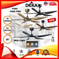 DEKA F5DC PRO 56" DC MOTOR FAN BLACK WHITE OAK 56INCH 5 BLADE 20 SPEED CEILING FAN REMOTE KIPAS SILI