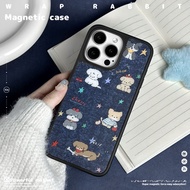 Cute Dog AG Frosted Carbon Fiber Textured Magnetic Case For Iphone 17 Air 16 Plus 15 14 12 13 PRO MA
