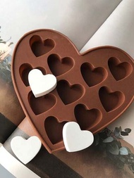 情人節愛心形矽膠diy手工製作模具,適用於巧克力蛋糕烘焙、果凍、糖果製作