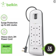 Belkin 6 Gang Surge With 2.4A Dual USB Protection - Belkin BSV604sa2M