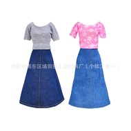 Original 30cm Toy Doll Princess Denim Skirt Clothes Set 37cm Super Model Doll Fashion Dress Up 30cm 