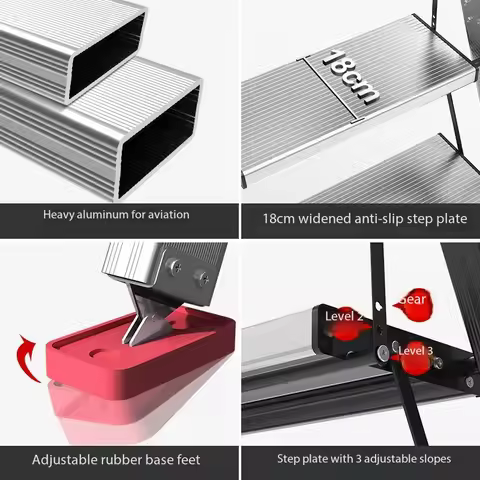 Portable Ladder, Household Aluminum Alloy Folding Ladder, Straight Ladder Escalator Portable Mobile 