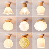 Nordic Log Ceiling Light Modern Simple Wooden Ceiling Light Suitable for Balcony/Stairs/Aisle