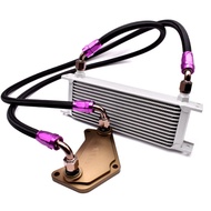 Aluminum Transmission AN8 13 Row Oil Cooler Kit with Purple AN 8 Fittings for Volkswagen Audi Golf M