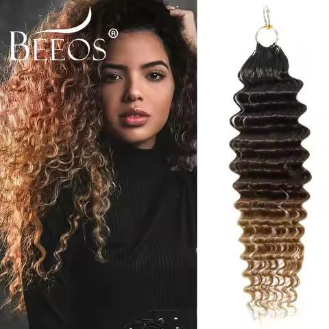 Deep Wave 1B/4/30 Ombre Color Pre-Separated Feather Crochet Human Hair Extensions Knotless Crochet H