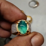 cincin Batu akik Natural  bacan doko krystal size kantoran