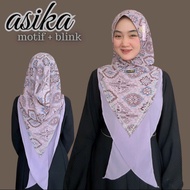 Anindya Olshop Instant Hijab Houdie ARIKA MOTIF BLINK Softpad Ceruty Babydoll Motif Printing ORI Ayy