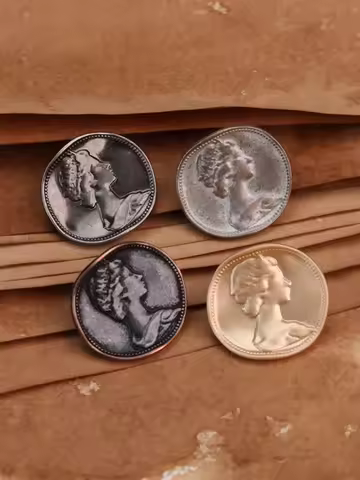 6pcs Vintage Beauty Metal Button Shank For Clothing Medioaeval Times Retro Sewing Accessories MUKU N