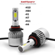 TaffLED COB LED Car Headlight H10/HB4/H1/H7/H11/H4 8000 Lumens IP65 Cool White - S2