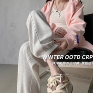 Women's Autumn/Winter Fleece Sport Pants - High-Waist Loose Fit