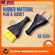 6A 250V 2 Pin Plug Male / Female DIY Plug 2 Pin Socket Plug Connector Plug Socket Kepala Plug Socket