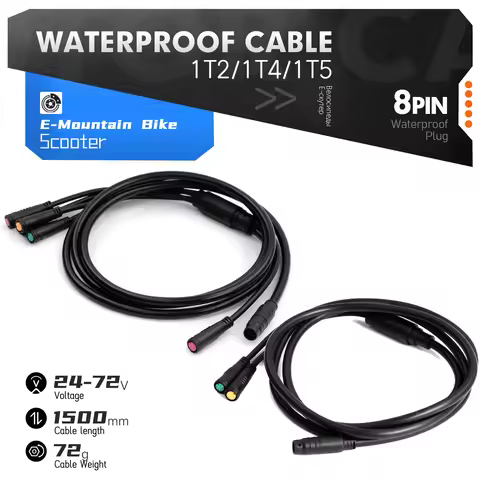Ebike Waterproof Extension Cable 1T2/1T4/1T5 Controller Throttle Display Light Ebrake Electric Bike 