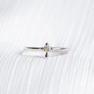 橄欖石925純銀十字架戒指