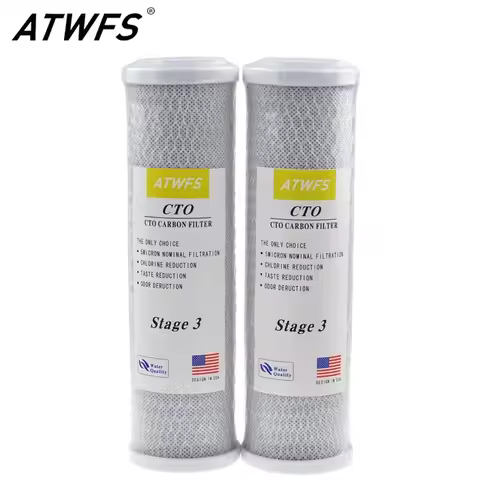 2.5"x10" Carbon Wrap Sediment Water Filter Replacement Cartridge - 2 Pack - For Whole House Filtrati