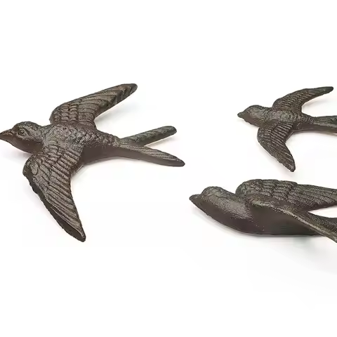 Creative Cast Iron Swallow Cast Iron Ornament Black DIY Decor Cast Iron Swallow Swallow Handicrafts 