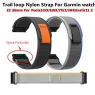Trail Loop Nylon Strap For Garmin Tactix 7 Pro / Fenix 5X 6X 7X 3HR Quick Release Wristband for Amaz
