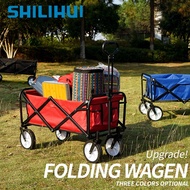 Outdoor Camping Foldable Wagon Trolley  Portable Folding Trolley Cart Pet Stroller Shopping Picnic T