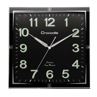 Crocodile 28.6 x 4 cm depth Minimalist Modern Sweep Movement ABS Luminous Analog Square Shape Wall Clock model CWL841