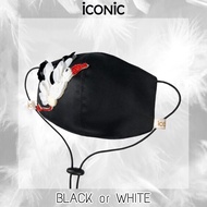 iCONiC -  BLACK or WHITE iCONiC Mask #4428 ดำ - หน้ากากผ้า หน้ากากอนามัย งานฝีมือ สีขาว สุดโก้ สีดำ สุดคลาสสิก