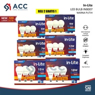 INLITE INB007 LED BULB 5W 7W 9W 12W 15W 18W BUY 2 GET 1 FREE BULB PACKAGE